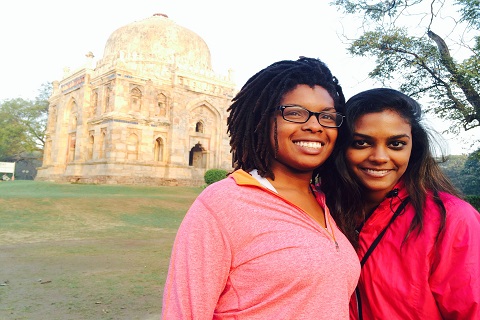 Two female students in India